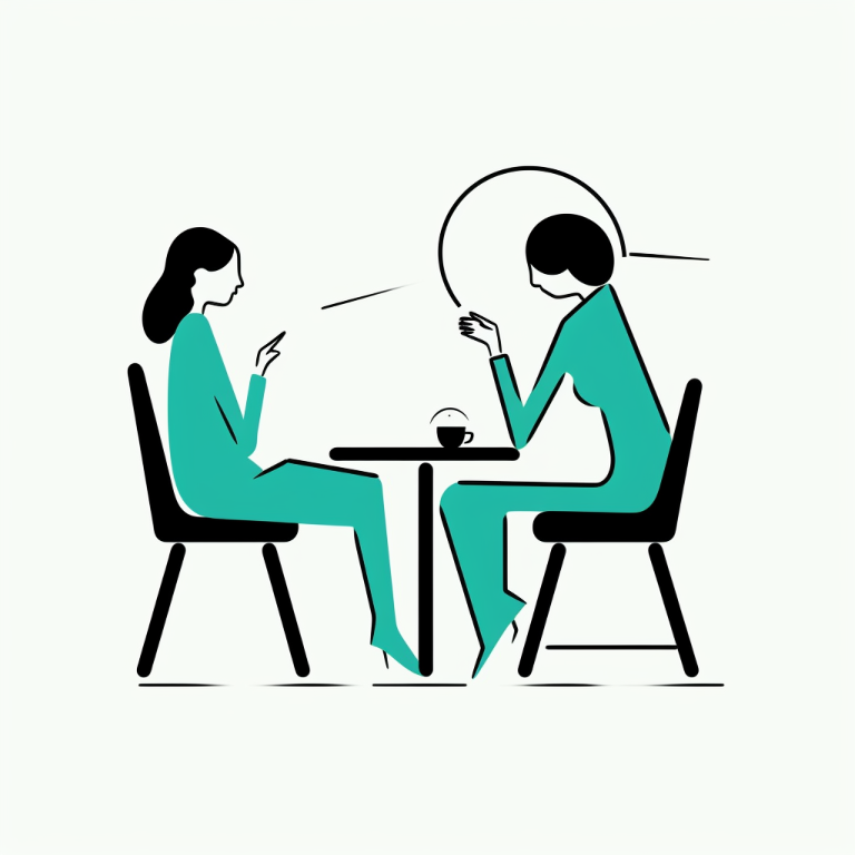 Two people having coffee