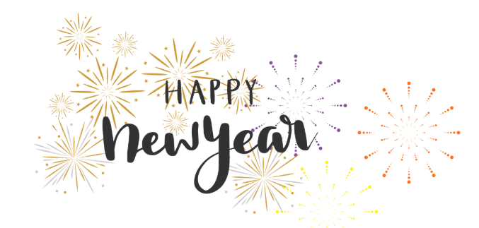 Text saying 'Happy New Year"